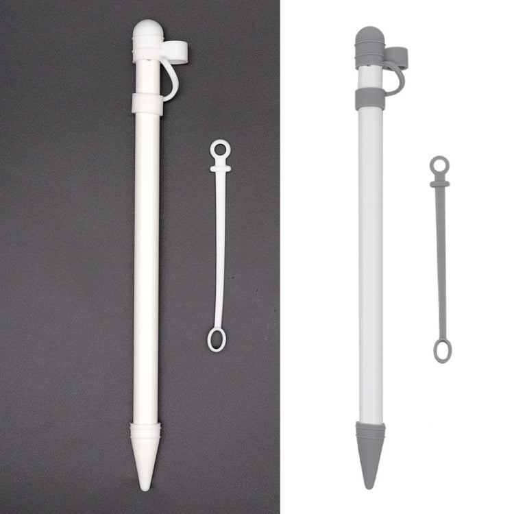 Custodia protettiva in silicone 3 in 1 + penna per ritocco + custodia con pennino per Apple Pencil, White