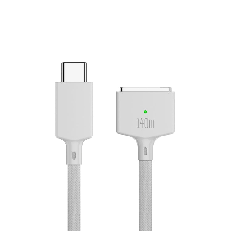 Cavo di ricarica magnetico intrecciato in nylon da 140 W da USB-C/tipo-C a MagSafe 3, lunghezza: 2 m, 140W Blue, 140W White