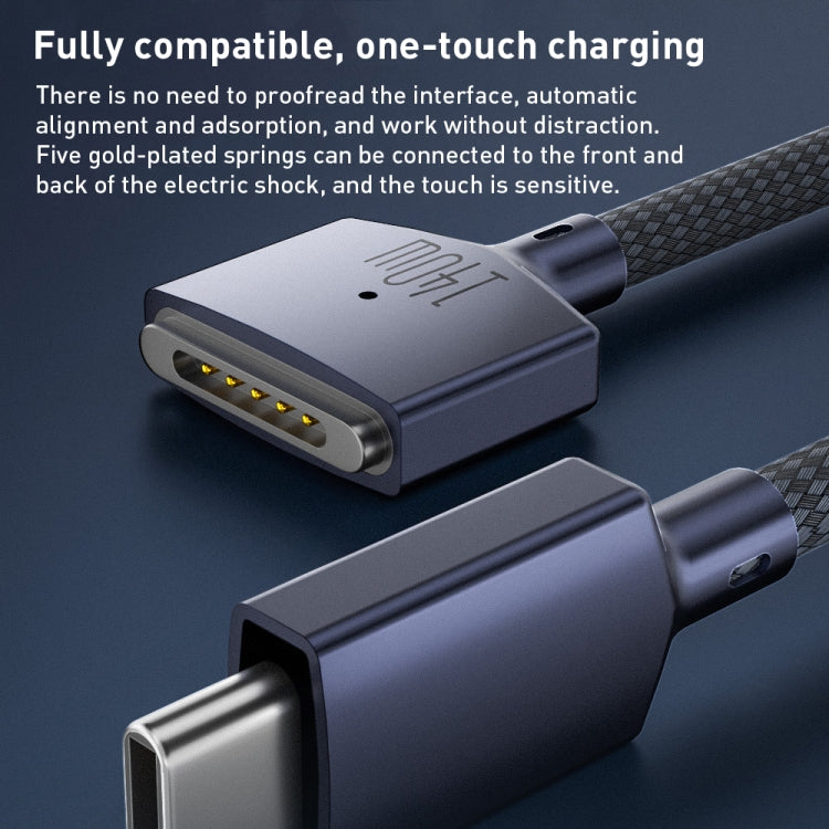 Cavo di ricarica magnetico intrecciato in nylon da 140 W da USB-C/tipo-C a MagSafe 3, lunghezza: 2 m, 140W Blue, 140W White