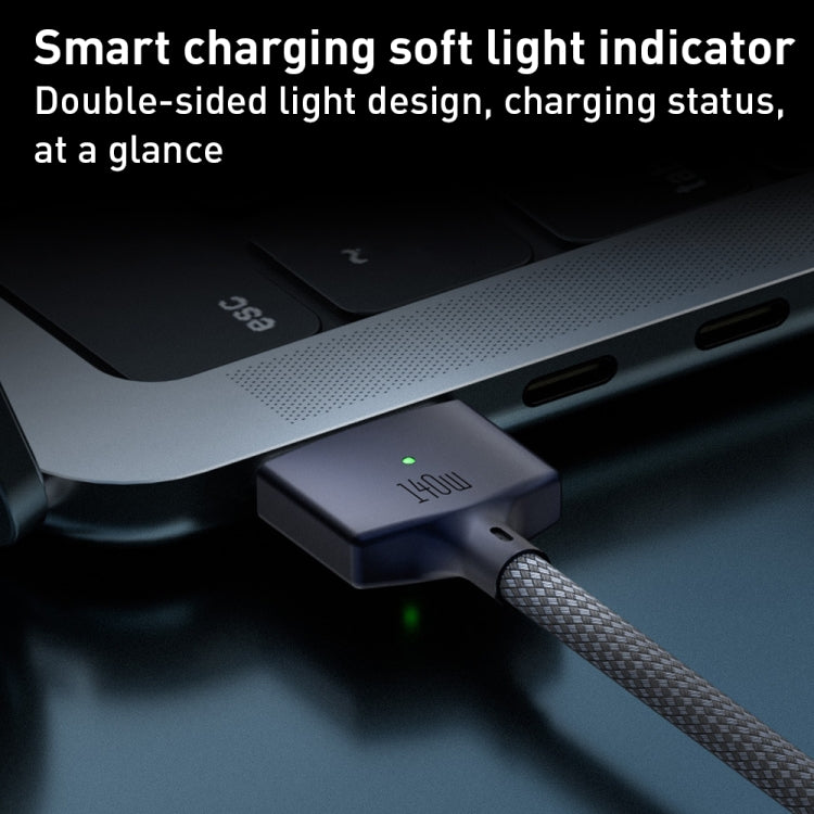 Cavo di ricarica magnetico intrecciato in nylon da 140 W da USB-C/tipo-C a MagSafe 3, lunghezza: 2 m, 140W Blue, 140W White