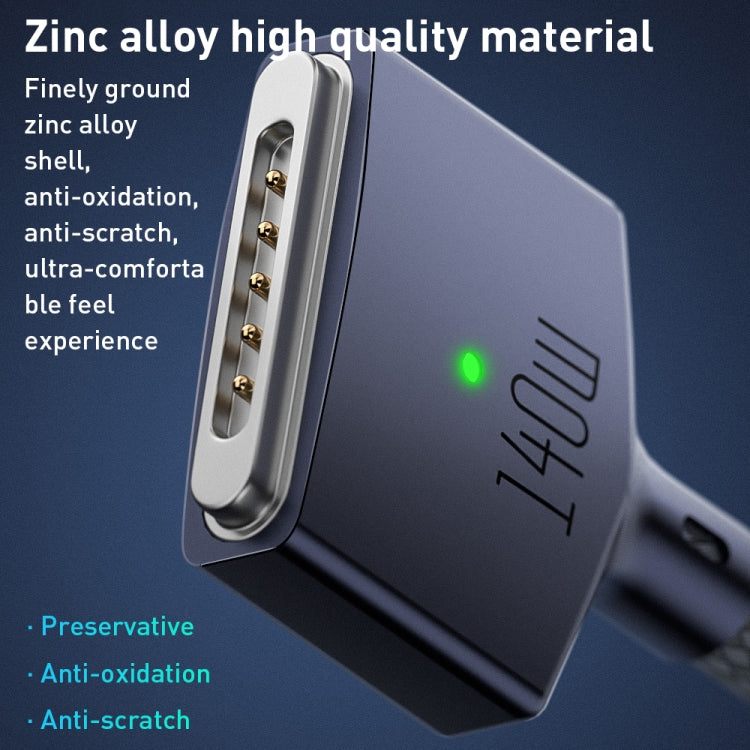 Cavo di ricarica magnetico intrecciato in nylon da 140 W da USB-C/tipo-C a MagSafe 3, lunghezza: 2 m, 140W Blue, 140W White