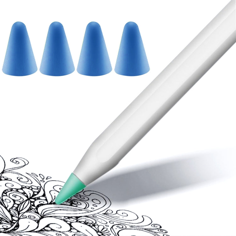 4 pezzi Copri pennino antiscivolo silenzioso resistente all'usura per Apple Pencil 1/2, Dark Blue, Mint Green, Transparent, White