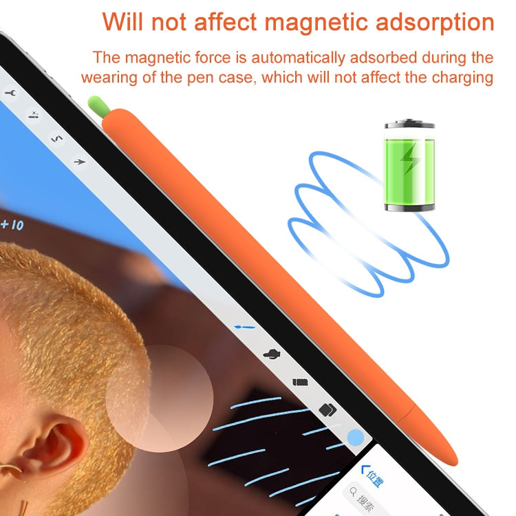 LOVE MEI per Apple Pencil 1 custodia protettiva in silicone per penna stilo a forma di carota, For Apple Pencil 1