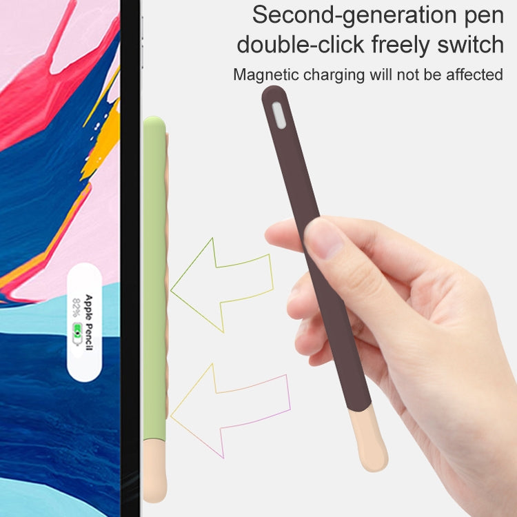 LOVE MEI per Apple Pencil 2 Stripe Design Stylus Pen Custodia protettiva in silicone, For Apple Pencil 2