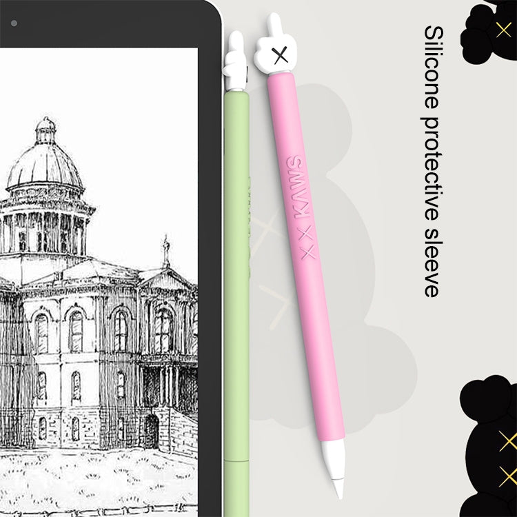LOVE MEI per Apple Pencil 1 custodia protettiva in silicone per penna stilo a forma di dito medio, For Apple Pencil 1