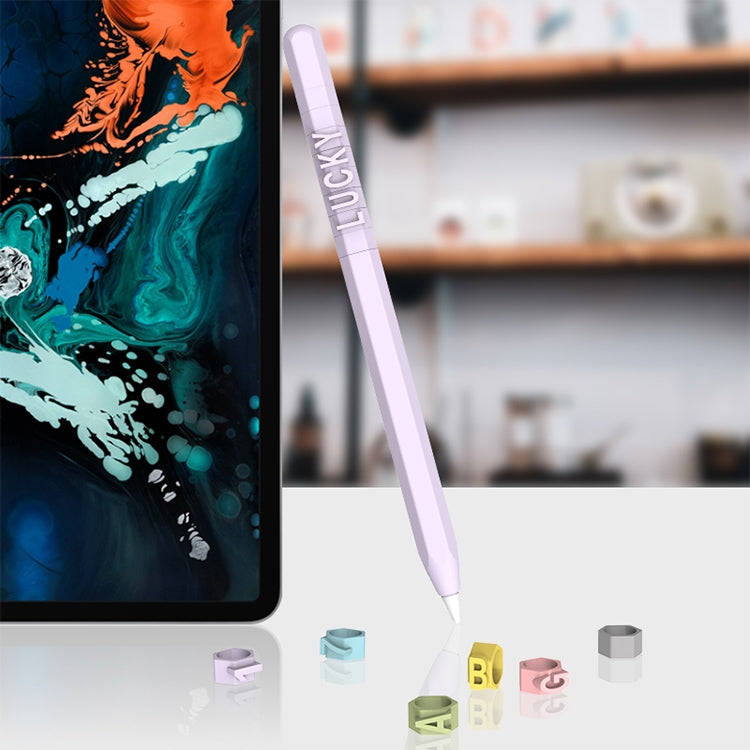 LOVE MEI per Apple Pencil 2 numeri lettera design penna stilo custodia protettiva in silicone, For Apple Pencil 2
