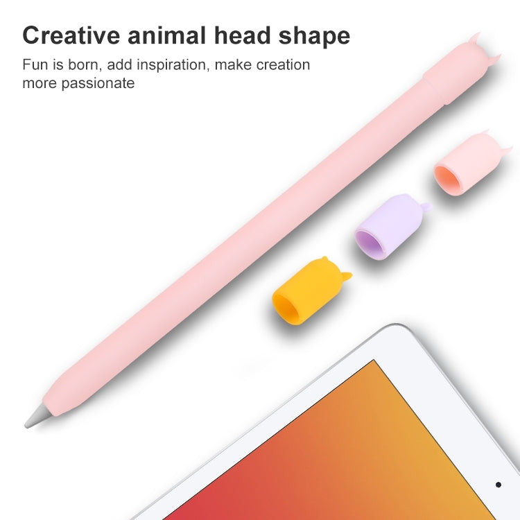 Custodia protettiva in silicone per animali cartoon con penna stilo 4 in 1 per Apple Pencil 2, For Apple Pencil 2