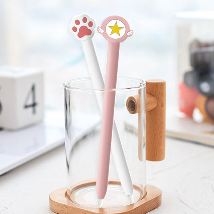 Custodia protettiva in silicone simpatico cartone animato per Apple Pencil 1 (stella a cinque punte rosa), For Apple Pencil 1