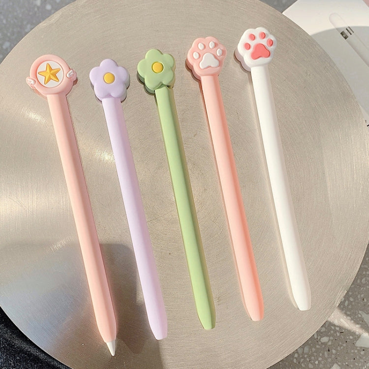 Custodia protettiva in silicone simpatico cartone animato per Apple Pencil 1 (stella a cinque punte rosa), For Apple Pencil 1