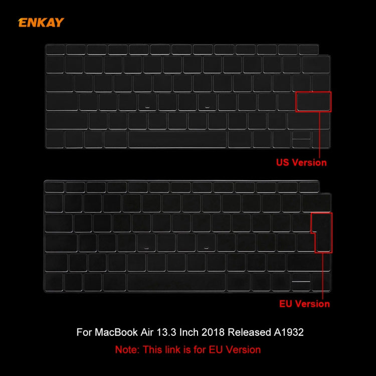ENKAY Cover protettiva per tastiera in TPU per MacBook Air 13,3 pollici A1932 (2018), versione UE, For MacBook Air 13.3 inch A1932 (2018)
