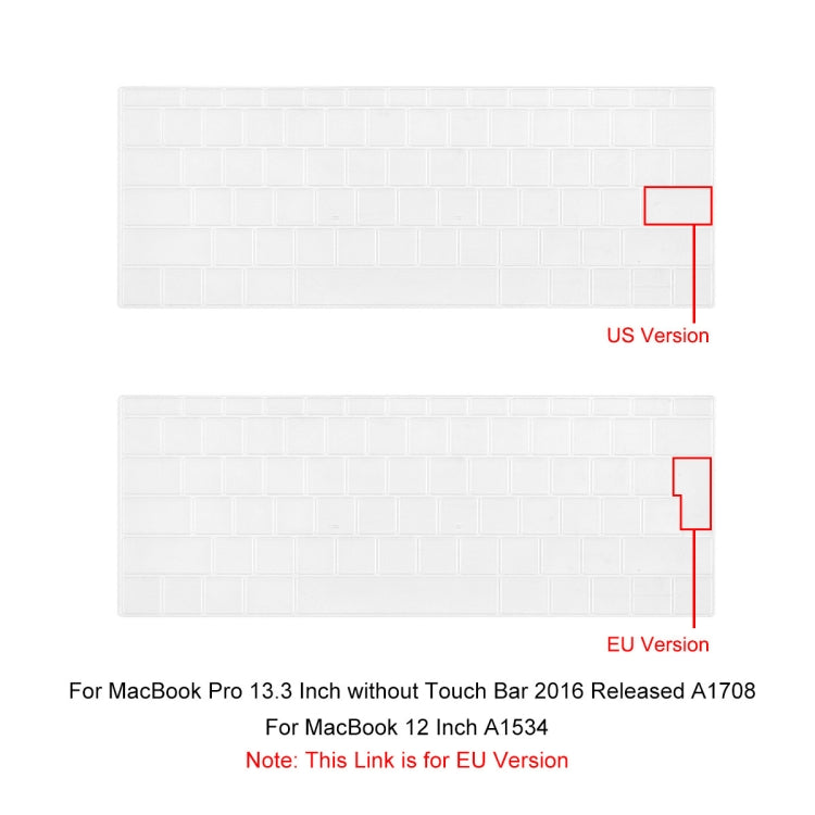 ENKAY Cover protettiva per tastiera in TPU per MacBook 2015 da 12 pollici (A1534) / MacBook Pro da 13,3 pollici senza Touch Bar (A1708), versione europea, EU Version