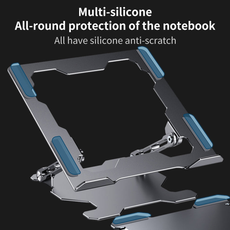 Supporto per laptop regolabile con sollevamento meccanico R-JUST HZ09, HZ09 Grey, HZ09 Silver