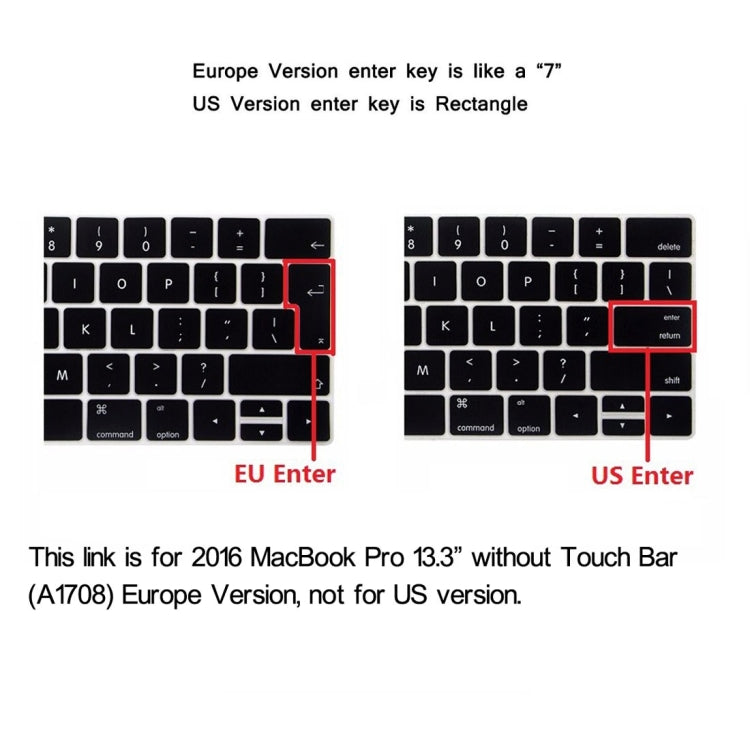 ENKAY Hat-Prince 2 in 1 Custodia protettiva in plastica rigida satinata + Versione europea Cover protettiva per tastiera in TPU ultrasottile per MacBook Pro 2016 da 13,3 pollici senza Touch Bar (A1708), 13.3 inch without Touch Bar Europe Version