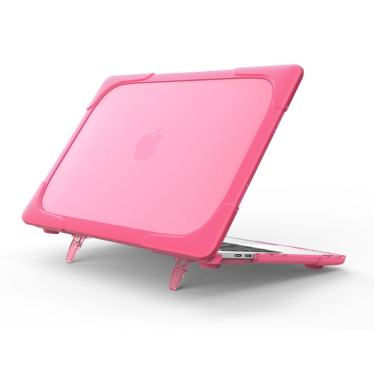 Per MacBook Pro da 13,3 pollici (A1708) e con Touchbar (A1706) Laptop TPU + Custodia protettiva antiurto pieghevole per PC con supporto, For Macbook Pro 13.3 inch with Touch Bar