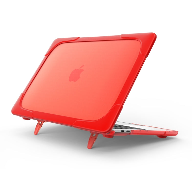 Per MacBook Pro da 13,3 pollici (A1708) e con Touchbar (A1706) Laptop TPU + Custodia protettiva antiurto pieghevole per PC con supporto, For Macbook Pro 13.3 inch with Touch Bar