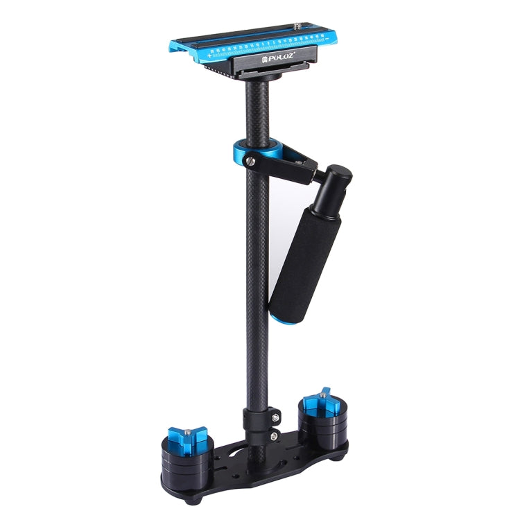 Stabilizzatore portatile in fibra di carbonio PULUZ 38,5-61 cm per video e fotocamere digitali DSLR e DV, intervallo di carico: 0,5-3 kg, P60T Blue, P60T Red