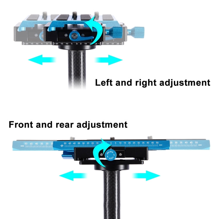 Stabilizzatore portatile in fibra di carbonio PULUZ 38,5-61 cm per video e fotocamere digitali DSLR e DV, intervallo di carico: 0,5-3 kg, P60T Blue, P60T Red