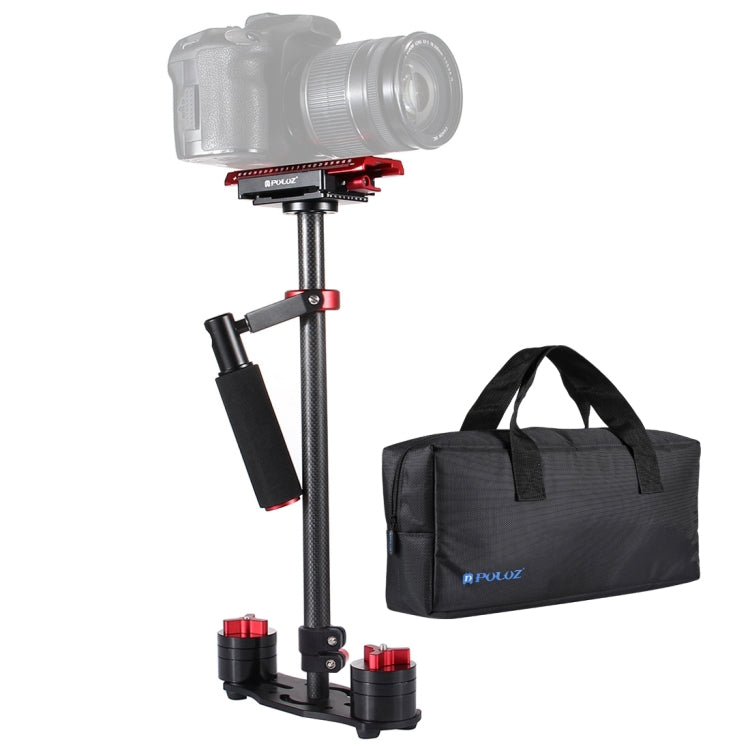 Stabilizzatore portatile in fibra di carbonio PULUZ 38,5-61 cm per video e fotocamere digitali DSLR e DV, intervallo di carico: 0,5-3 kg, P60T Blue, P60T Red