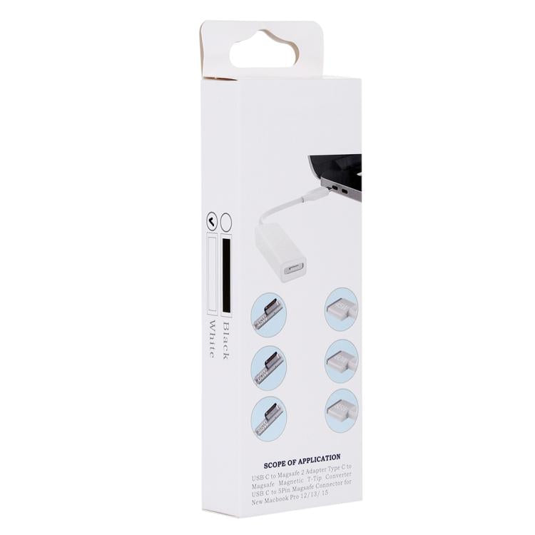 AnyWatt Convertitore adattatore di ricarica magnetico MagSafe 2 da 5 pin femmina a USB-C/Type-C maschio per MacBook Pro, T Head Female