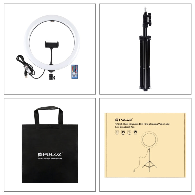 PULUZ Kit Luce Anello RGBW 30cm + Treppiede 1,1m