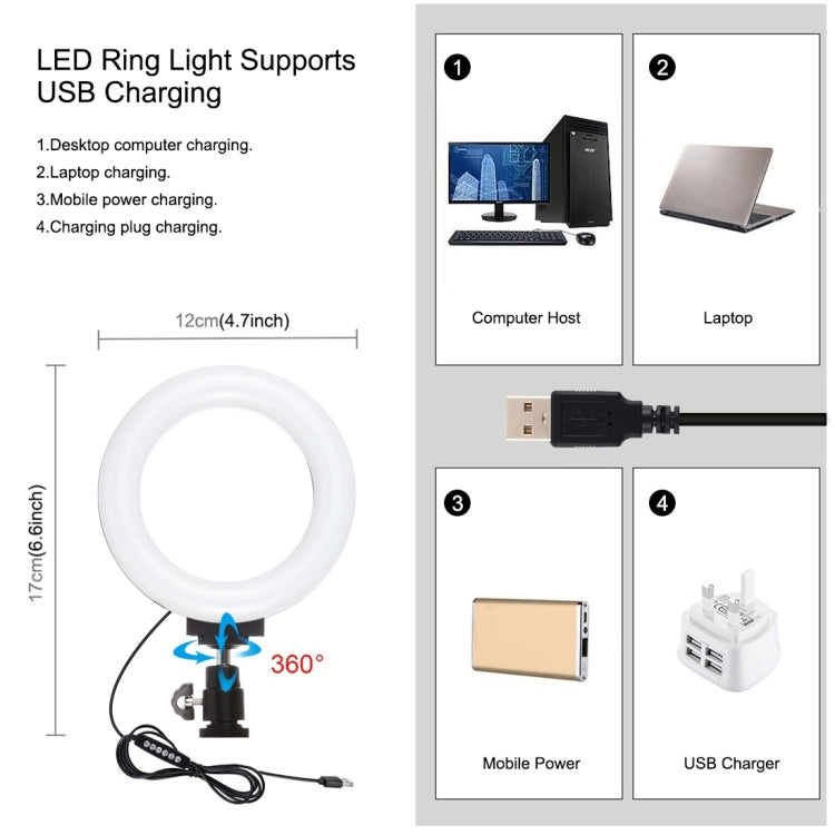 PULUZ 4 in 1 Vlogging Live Broadcast Smartphone Video Rig + Anello RGBW da 4,7 pollici 12 cm LED Selfie Light + Microfono + Kit di montaggio per treppiede tascabile con testa per treppiede con slitta fredda, 4-in-1, 4-in-1 RGBW Ring LED