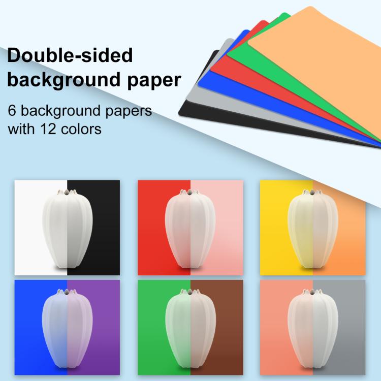 PULUZ 25 cm pieghevole portatile anello ad alto CRI LED illuminazione fotografica tenda da studio + pannello lampada a luce senza ombre con fondali a 12 colori, dimensioni: 25 cm x 25 cm x 25 cm, 25cm High CRI Box + Shadowless Light