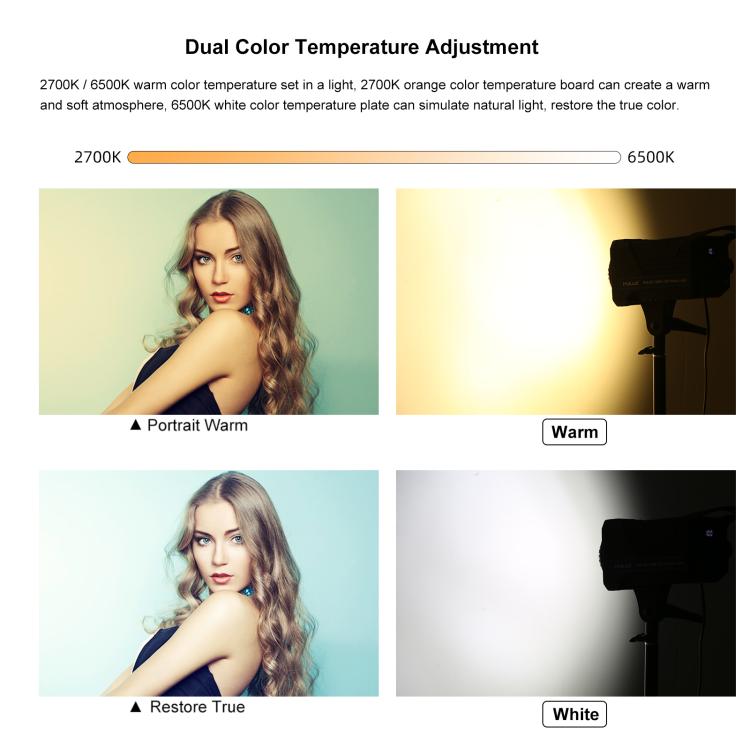 PULUZ 220V 150W 3200K-5600K Luce video da studio + supporto luce da 2,8 m + kit fotografico Softbox lanterna pieghevole da 65 cm, 120W 2700K-6500K Light 2.8m Light Holder Kit EU Plug, 120W 2700K-6500K Light 2.8m Light Holder Kit UK Plug                ...