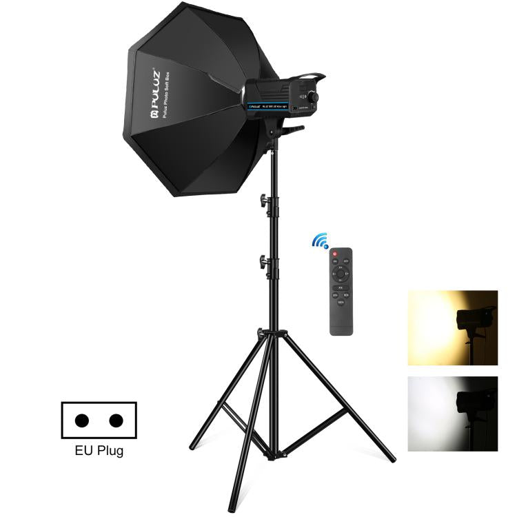PULUZ 150W 3200K-5600K Kit luce stroboscopica per studio fotografico con riflettore Softbox e treppiede, 120W 2700K-6500K Light Kit US Plug, 120W 2700K-6500KK Light Kit EU Plug, 120W 2700K-6500K Light Kit UK Plug