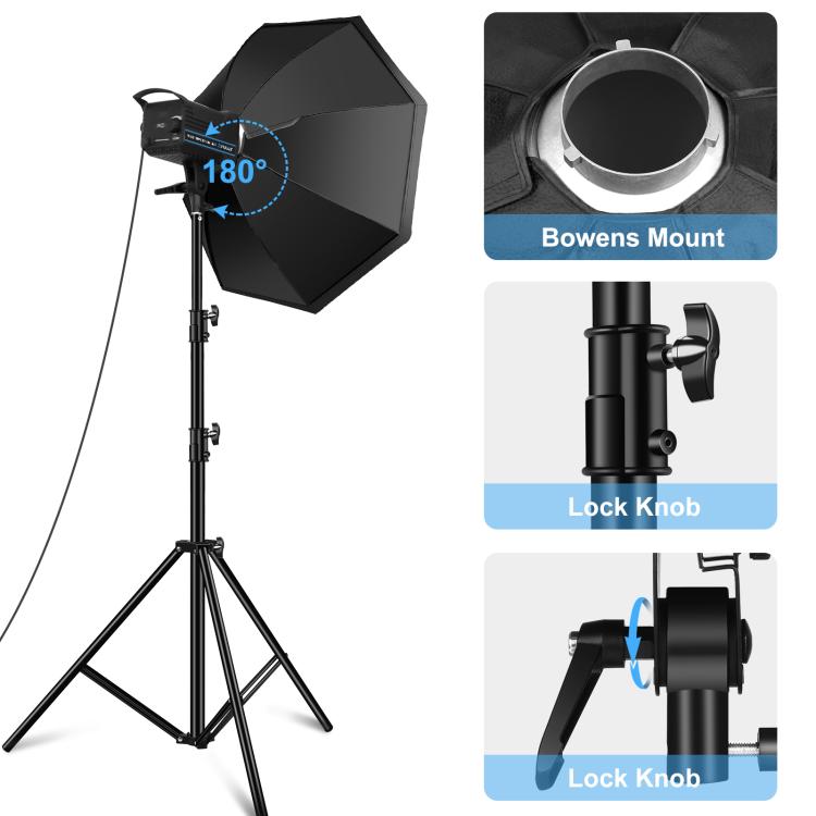 PULUZ 150W 3200K-5600K Kit luce stroboscopica per studio fotografico con riflettore Softbox e treppiede, 120W 2700K-6500K Light Kit US Plug, 120W 2700K-6500KK Light Kit EU Plug, 120W 2700K-6500K Light Kit UK Plug