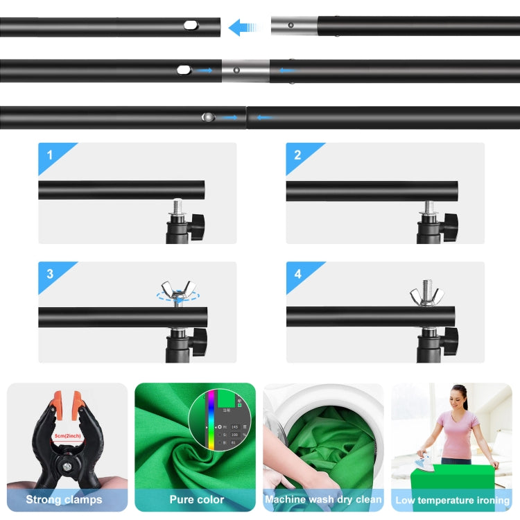 Kit fotografico Softbox da studio con luce LED PULUZ con sfondo, riflettente, supporto per treppiede e sacchi di sabbia