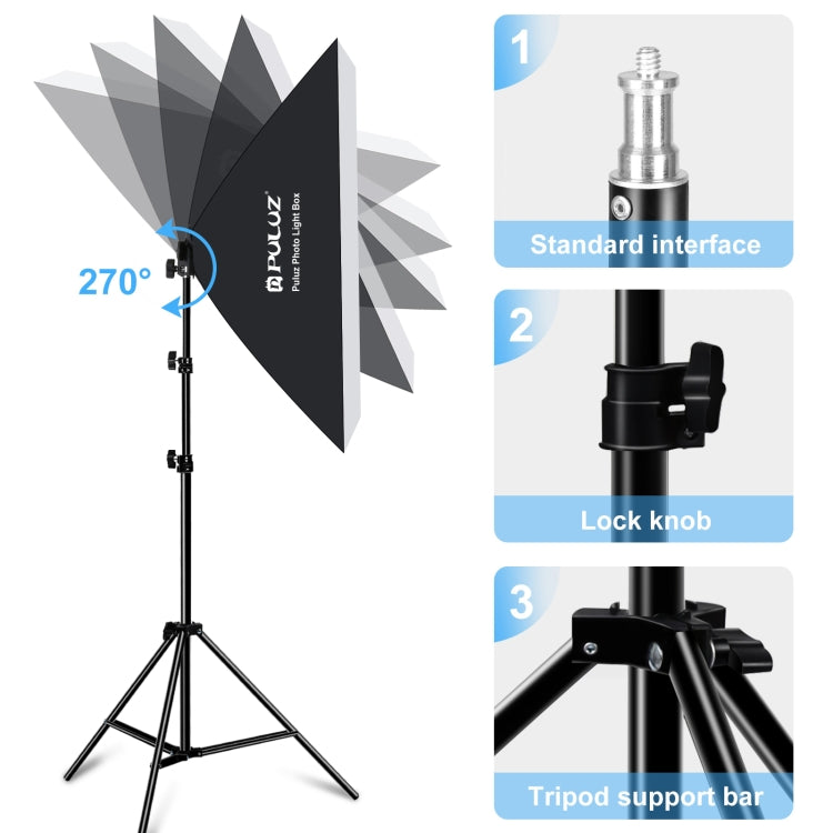 PULUZ Softbox Kit di illuminazione 2 pezzi 50x70 cm Attrezzatura fotografica professionale per studio fotografico con 2 lampadine con attacco E27 Kit di illuminazione fotografica, 2 PCS Single Bulb EU Plug, 2 PCS Single Bulb US Plug