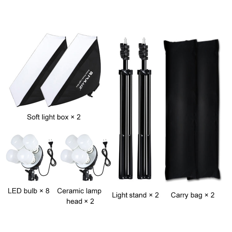PULUZ Softbox Kit di illuminazione 2 pezzi 50x70 cm Attrezzatura fotografica professionale per studio fotografico con 8 lampadine E27 20W E27 con attacco E27 Kit di illuminazione per riprese di ritratti / Fotografia pubblicitaria di moda���������������...