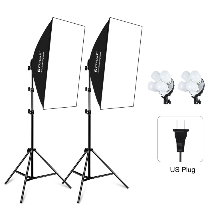 PULUZ Softbox Kit di illuminazione 2 pezzi 50x70 cm Attrezzatura fotografica professionale per studio fotografico con 8 lampadine E27 20W E27 con attacco E27 Kit di illuminazione per riprese di ritratti / Fotografia pubblicitaria di moda���������������...