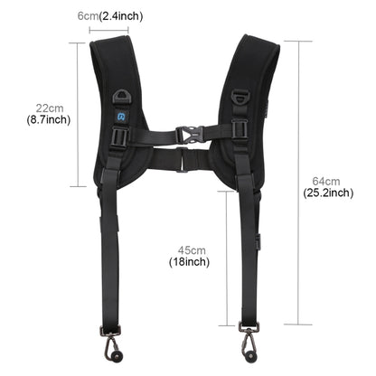 PULUZ 3 in 1 Pacchetto Multifunzionale Cintura in Vita + Doppia Tracolla + Kit di Clip per Fotocamera con Gancio per Fotocamere SLR / DSLR, Waistband Strap Kits