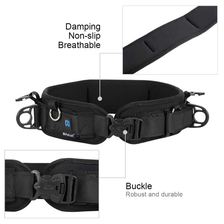PULUZ 3 in 1 Pacchetto Multifunzionale Cintura in Vita + Doppia Tracolla + Kit di Clip per Fotocamera con Gancio per Fotocamere SLR / DSLR, Waistband Strap Kits