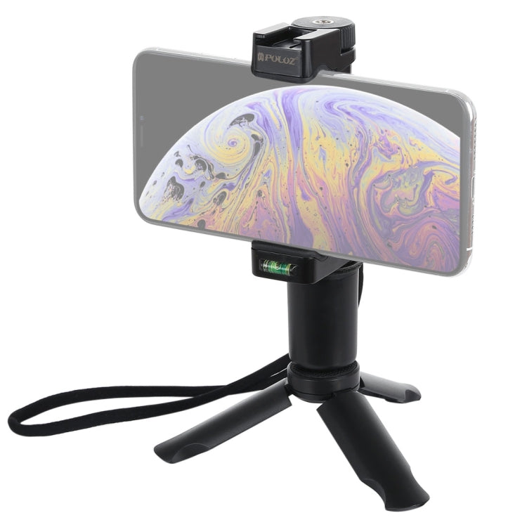PULUZ Treppiede in plastica pieghevole + Vlogging Trasmissione in diretta Impugnatura portatile Supporto in ABS con slitta fredda e cinturino da polso per iPhone, Galaxy, Huawei, Xiaomi, Sony, HTC, Google e altri smartphone, Tripod+Handheld Grip