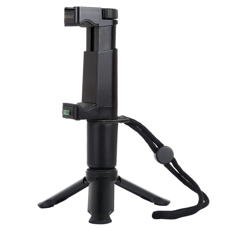PULUZ Treppiede in plastica pieghevole + Vlogging Trasmissione in diretta Impugnatura portatile Supporto in ABS con slitta fredda e cinturino da polso per iPhone, Galaxy, Huawei, Xiaomi, Sony, HTC, Google e altri smartphone, Tripod+Handheld Grip