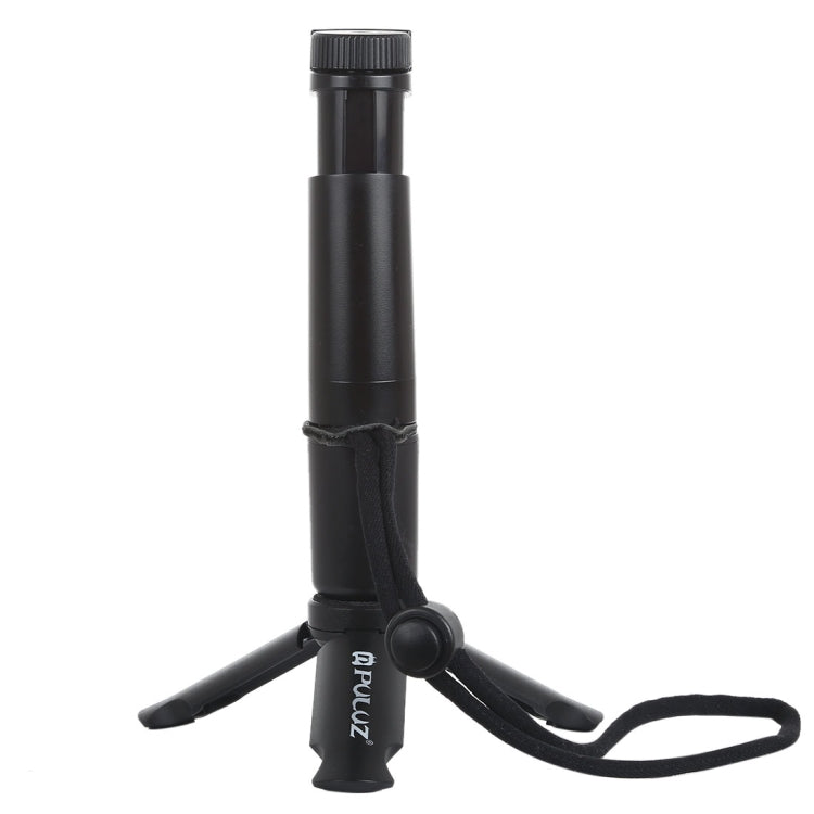 PULUZ Treppiede in plastica pieghevole + Vlogging Trasmissione in diretta Impugnatura portatile Supporto in ABS con slitta fredda e cinturino da polso per iPhone, Galaxy, Huawei, Xiaomi, Sony, HTC, Google e altri smartphone, Tripod+Handheld Grip