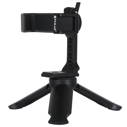 PULUZ Treppiede in plastica pieghevole + Morsetto in metallo per riprese orizzontali/verticali con slitta fredda per iPhone, Galaxy, Huawei, Xiaomi, Sony, HTC, Google e altri smartphone, Tripod+Clamp 4