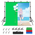 PULUZ 2x2m Photo Studio Sfondo Supporto Supporto Fondale Kit Staffa Traversa con Fondali Rosso/Blu/Verde, 2 x 2m(double stands)