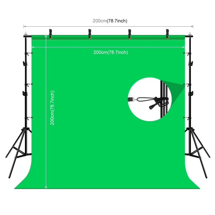 PULUZ 2x2m Photo Studio Sfondo Supporto Supporto Fondale Kit Staffa Traversa con Fondali Rosso/Blu/Verde, 2 x 2m(double stands)