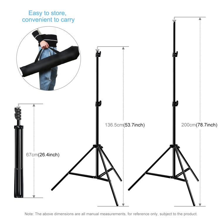 PULUZ 2x2m Photo Studio Sfondo Supporto Supporto Fondale Kit Staffa Traversa con Fondali Rosso/Blu/Verde, 2 x 2m(double stands)