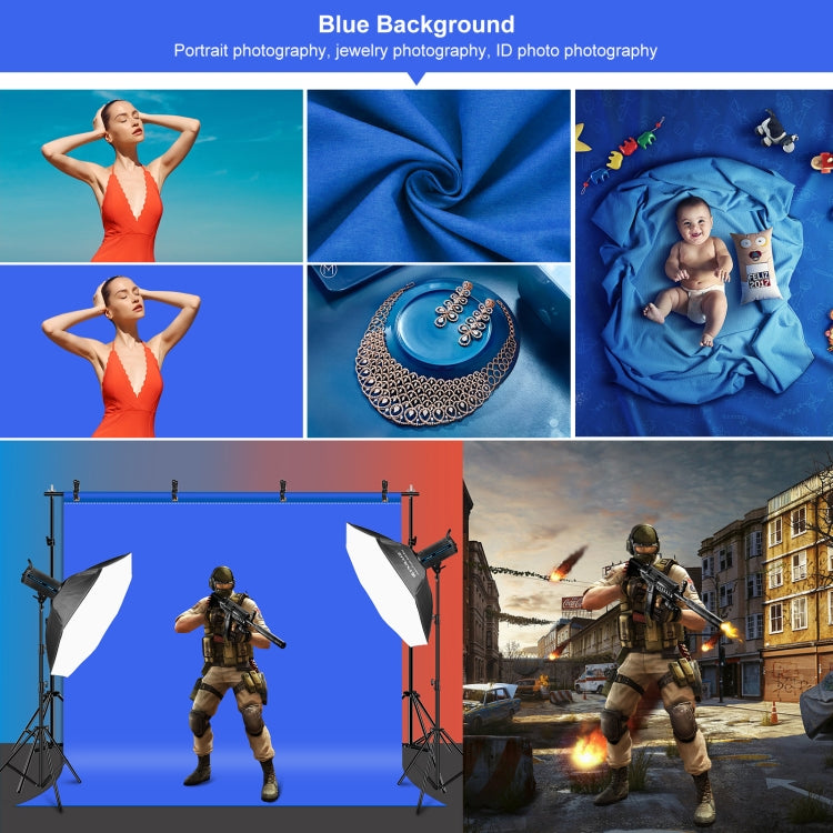 PULUZ 2,9x2 m Kit di staffe trasversali per fondale per studio fotografico, supporto per fondale con fondali rosso/blu/verde, 2.9 x2 m (double stands)