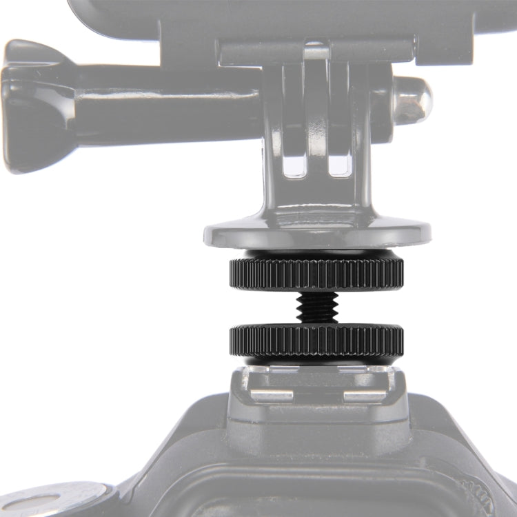 Adattatore a vite rinforzato PULUZ Hot Shoe da 1/4 pollici con doppio dado per fotocamere DSLR, GoPro HERO10 Black / HERO9 Black / HERO8 Black / HERO7 /6 /5 /5 Session /4 Session /4 /3+ /3 /2 /1,Xiaoyi e altre action camera, Double Nut
