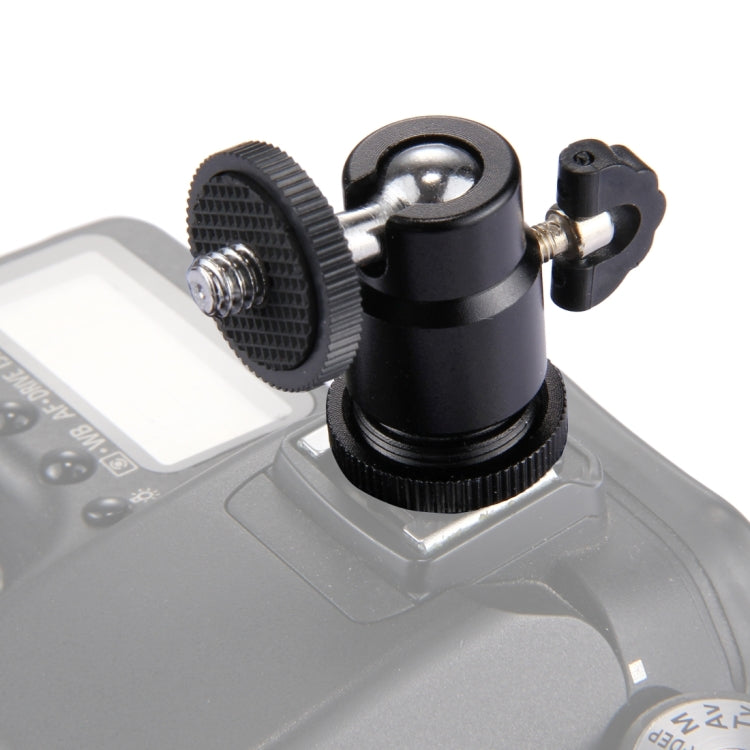 Testa per treppiede con slitta fredda PULUZ Testa a vite per treppiede da 1/4 di pollice con bloccaggio, Hot Shoe Tripod Head