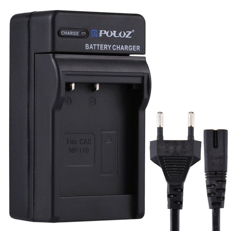 Caricabatteria con presa EU PULUZ con cavo per batteria Casio NP-110, NP-110 EU Plug