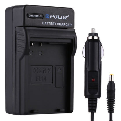 Caricabatteria da auto per batteria per fotocamera digitale PULUZ per batteria Nikon EN-EL14, EN-EL14 Car Charger