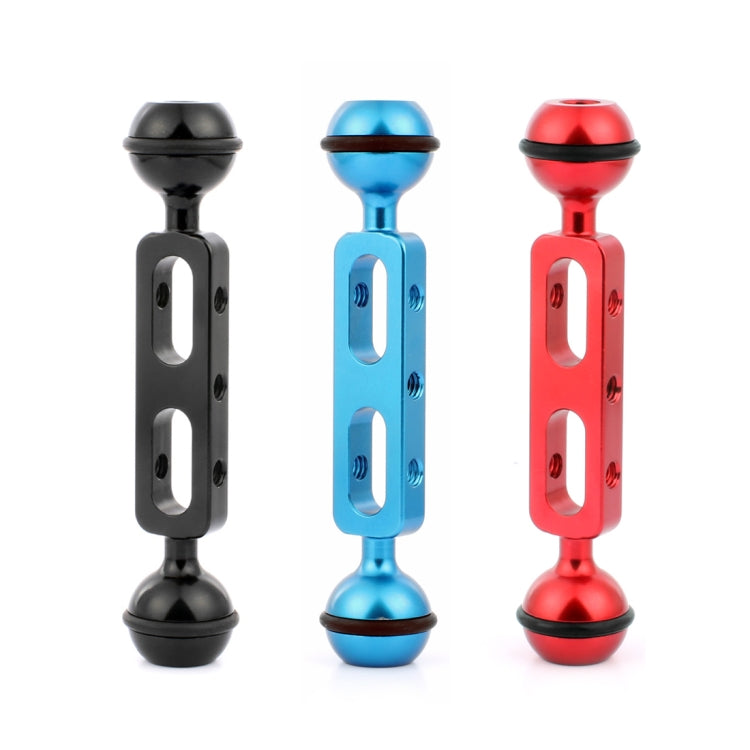 Braccio a doppia sfera in lega di alluminio PULUZ da 5,1 pollici e 13 cm, diametro della sfera: 25 mm, 5.1 inch (Black), 5.1 inch (Red)