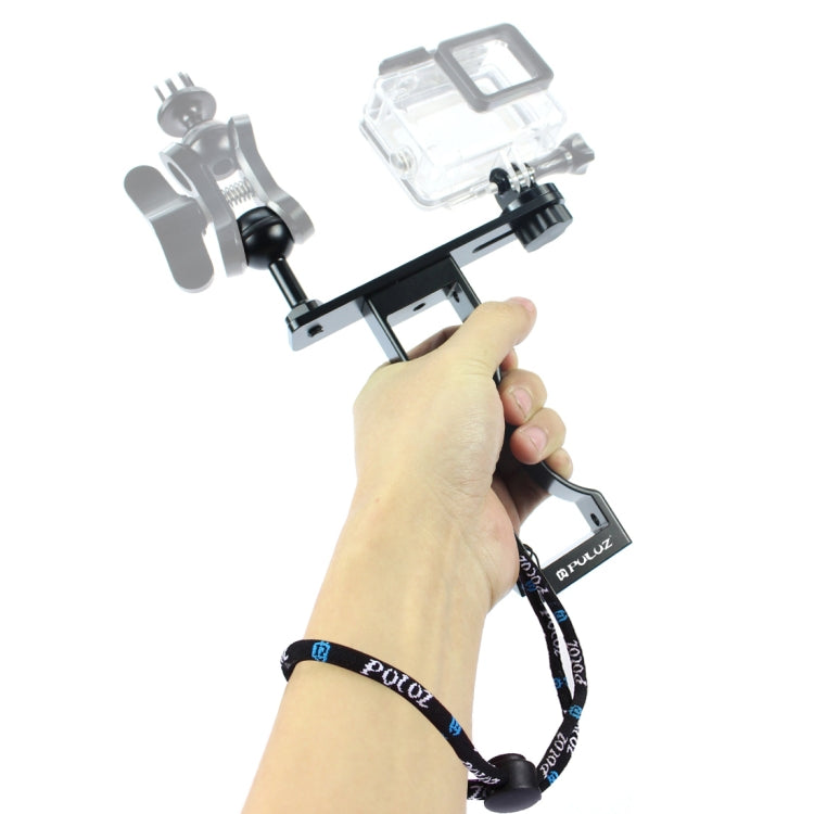 PULUZ Supporto portatile per fotografia subacquea con una sola mano in alluminio CNC, compatibile con DJI Osmo Action, GoPro NEW HERO /HERO7 /6 /5 /5 Session /4 Session /4 /3+ /3 /2 /1, Xiaoyi e altre action cam,Fotocamere DSLR, Single Hand Bracket