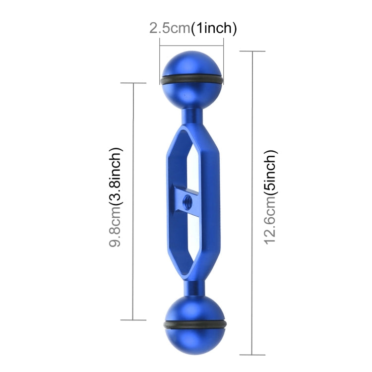 PULUZ Braccio a doppia sfera in lega di alluminio da 5,0 pollici 12,6 cm, diametro sfera: 25 mm, 5.0 inch (Blue), 5.0 inch (Red)